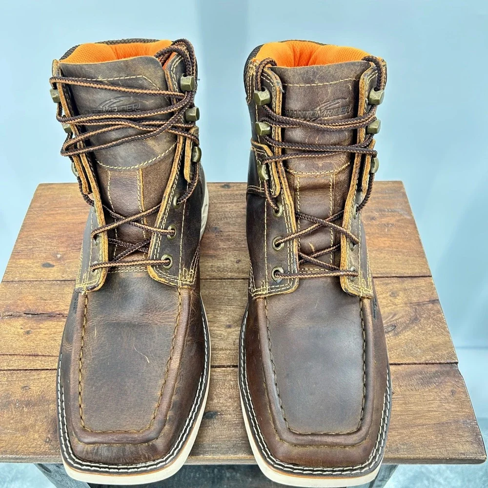 Double-H Phantom Rider Mens Brown Leather NonMetallic Toe Work Boots DH5375 11EE